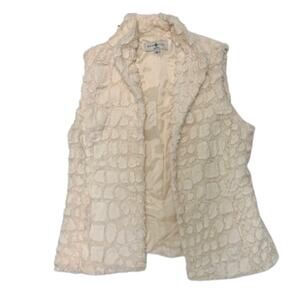 Kate Rosy Petite Faux Shearling Soft Cream Ivory Vest | PS